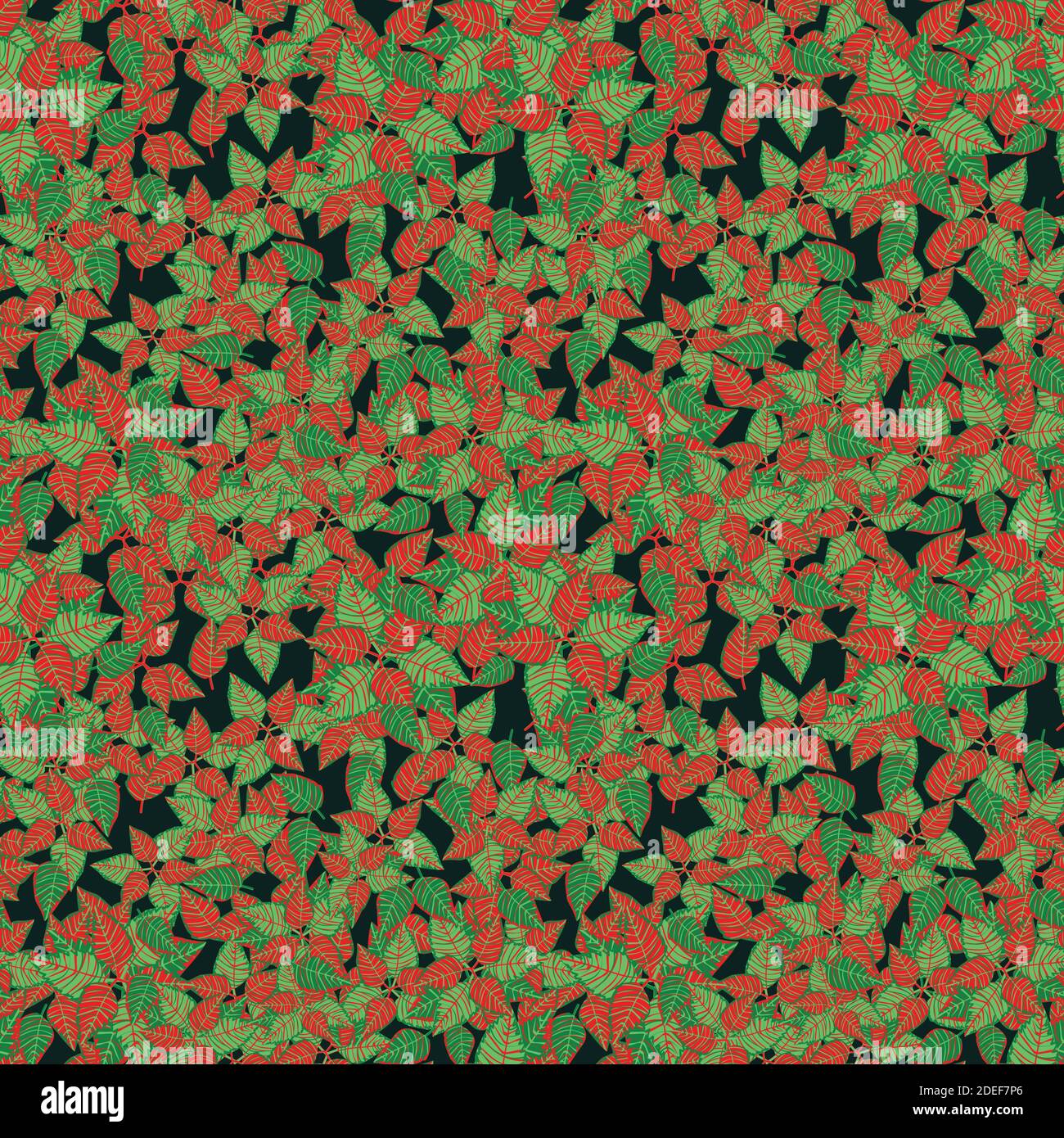 poinsettia leaves pattern in red and green Stock Vector Image & Art - Alamy