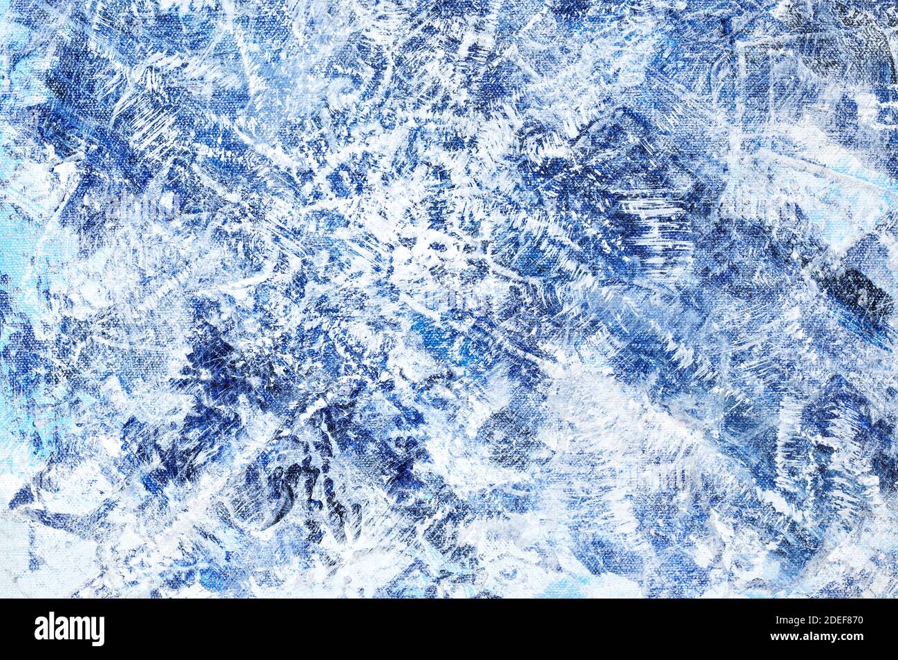 Blue winter abstract background. Hand drawn hoar-frost texture Stock ...
