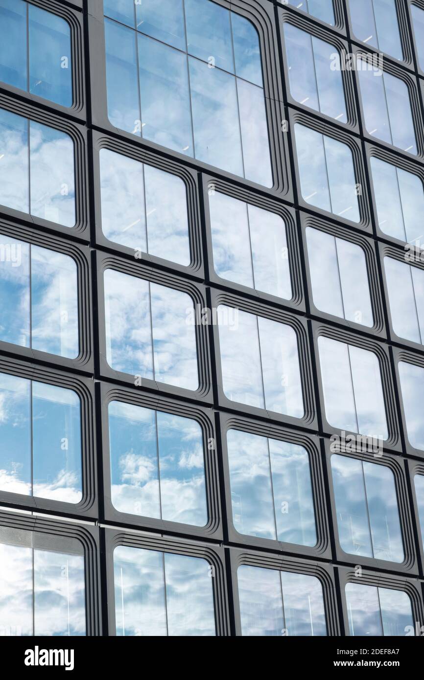 Square windows in 55 Hudson Yard office tower, New York Stock Photo