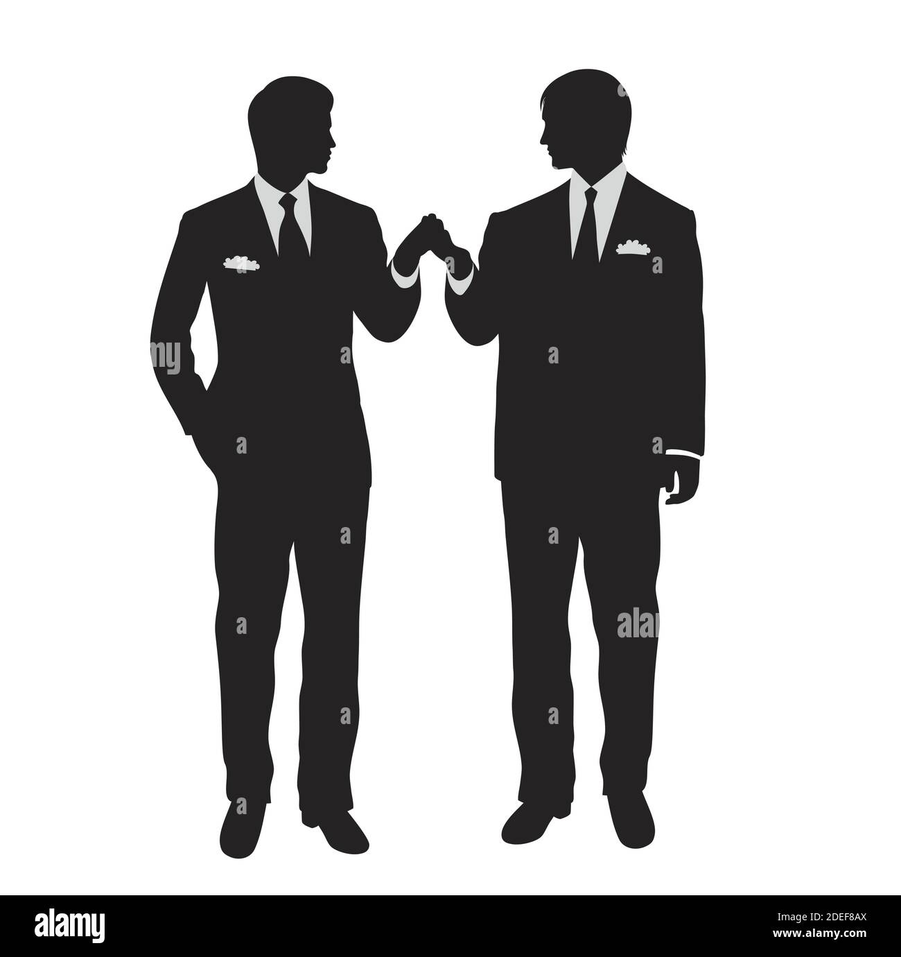 Men shaking hands emoji isolated on white Vector Image