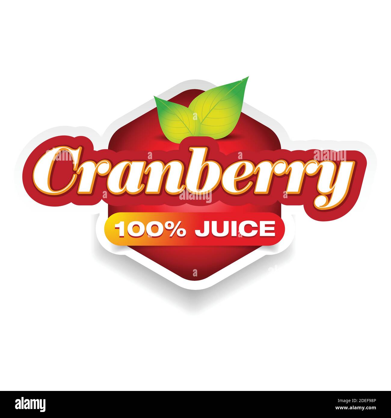 Cranberry juice sign label tag Stock Vector
