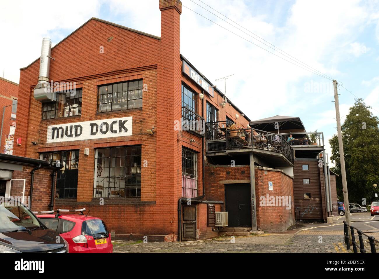 October 2020 Mud dock in Bristol, bike shop and cafe Stock Photo Alamy