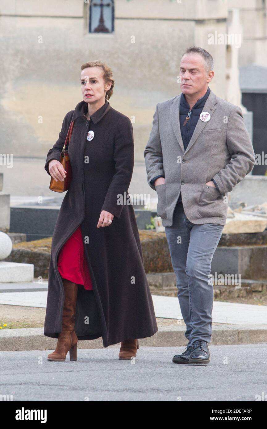 Sandrine Bonnaire at Agnes Varda's Funerals at the Montparnasse