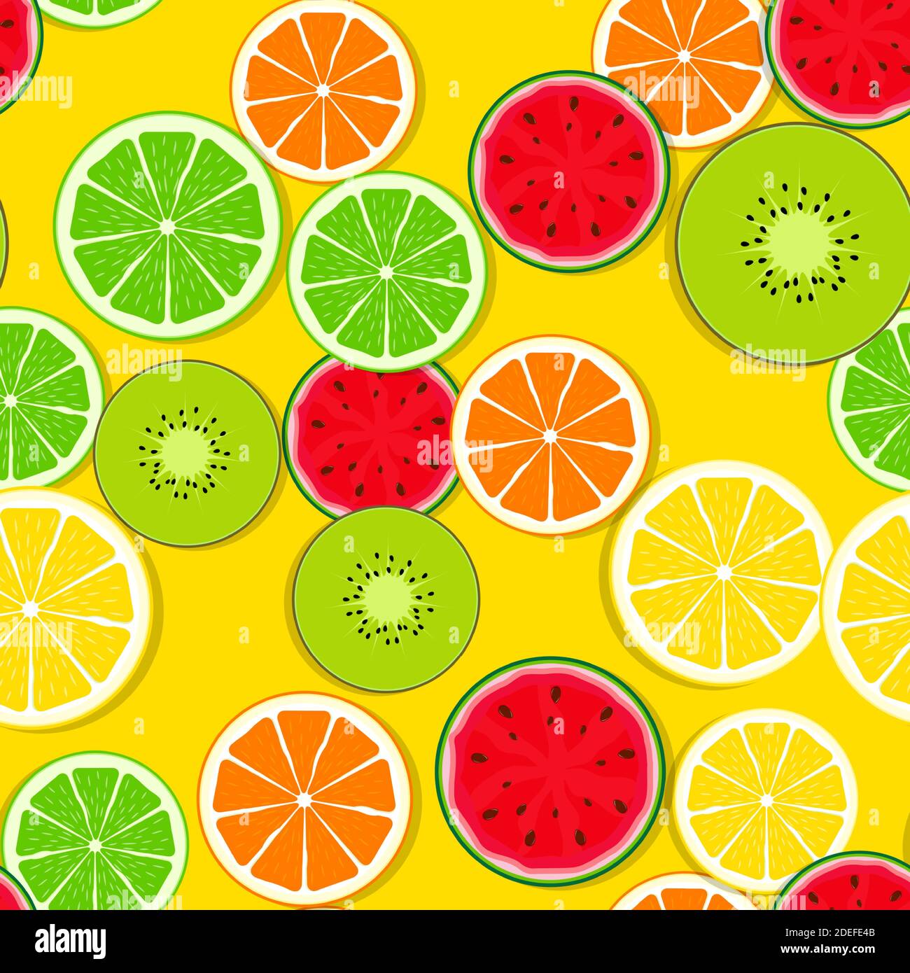 Abstract Seamless Pattern Background with Fresh Fruits. Vector ...