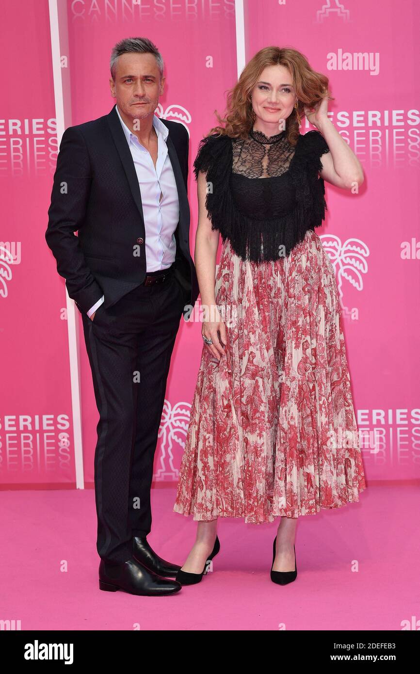 Jean-Michel Tinivelli and Marine Delterme from the serie 'Alice Nevers'  attend the 2nd Cannesseries - International Series Festival at Palais des  Festivals on April 06, 2019 in Cannes, France. Photo by David