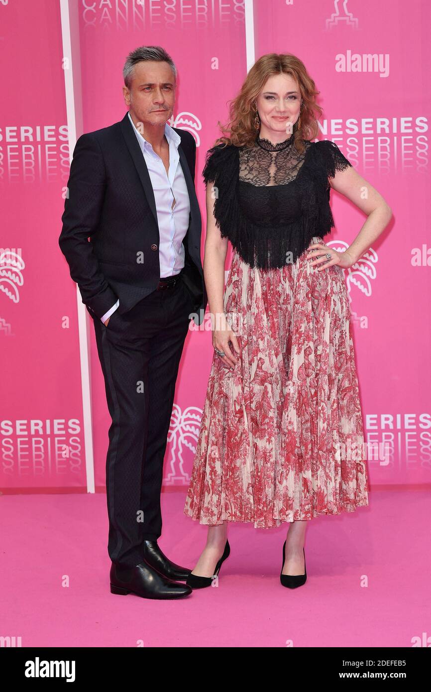 Jean-Michel Tinivelli and Marine Delterme from the serie 'Alice Nevers'  attend the 2nd Cannesseries - International Series Festival at Palais des  Festivals on April 06, 2019 in Cannes, France. Photo by David