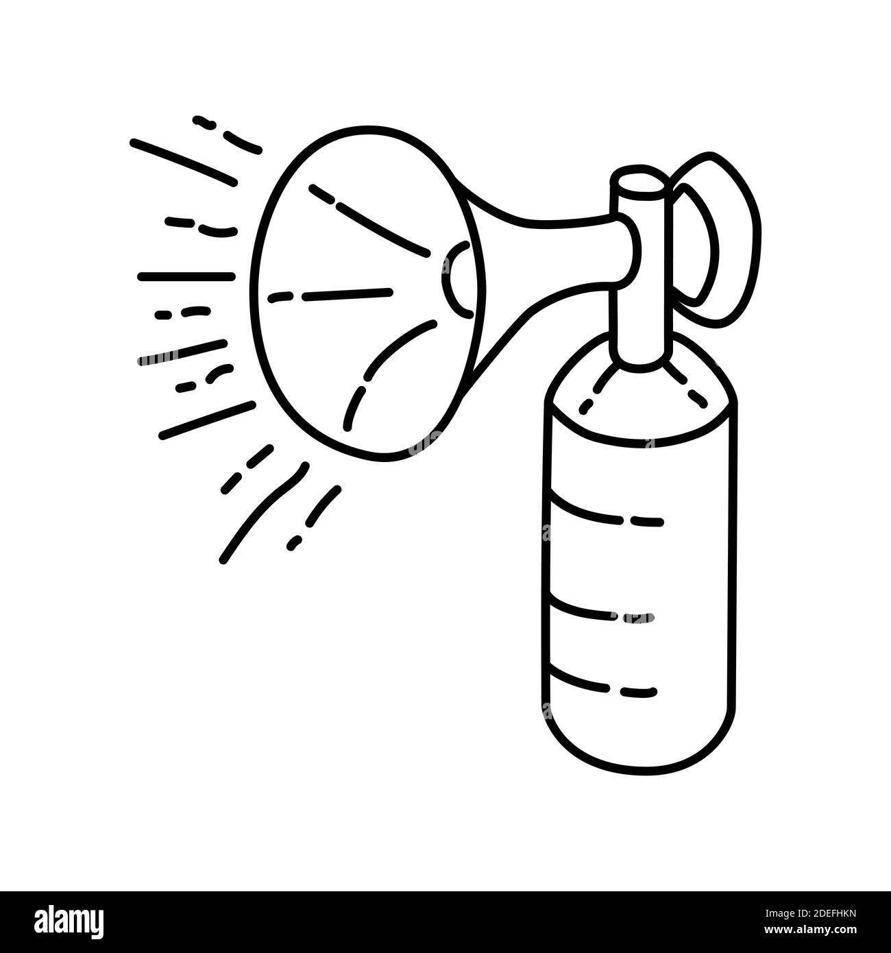Air Horn Loud New Year Hand Drawn Icon Set Vector Stock Vector Image