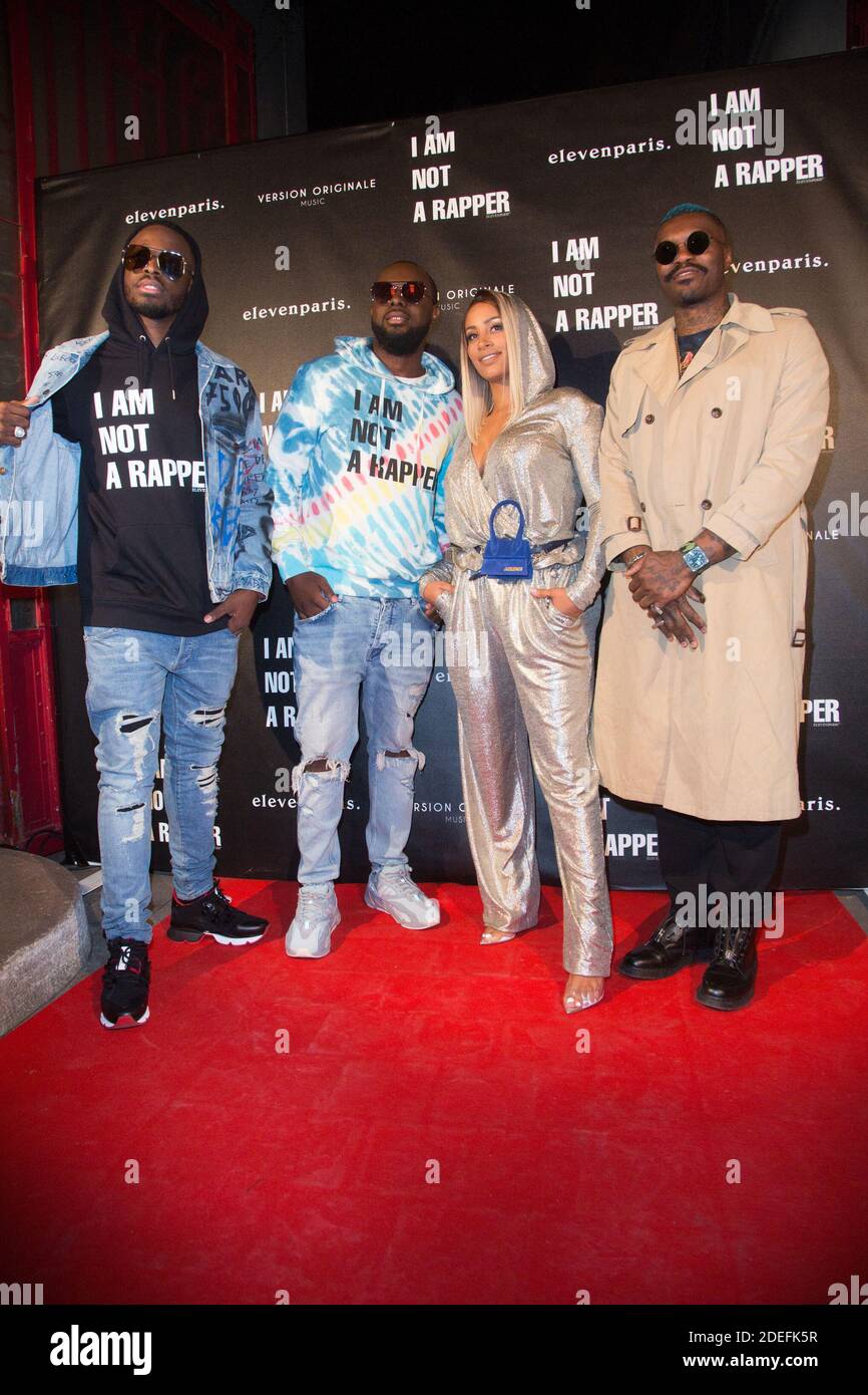 Dadju, Gims, Demdem and Djibril Cisse attends 'I Am Not A Rapper'  Elevenparis Capsule Collection Launch Party by Gims and Demdem on April 11,  2019 in Paris, France. Photo by Nasser Berzane/ABACAPRESS.COM