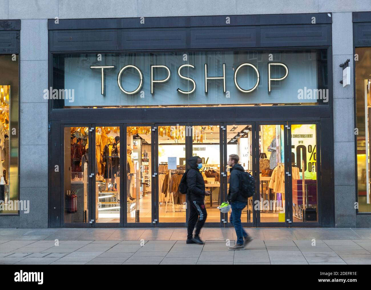 The Arcadia Group, including  brands such as Topshop, Topman, Miss Selfriges, Burtons and Debenhams, has gone into administration, 30 November 2020 Stock Photo