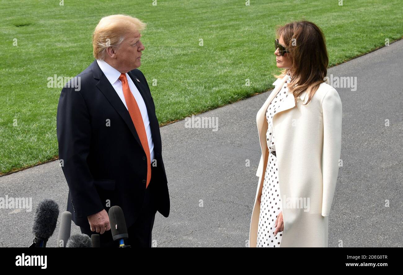 U.S. President Donald Trump and first lady Melania Trump depart the White  House April 24, 2019 in Washington, DC. .Photo by Olivier  Douliery/ABACAPRESS.COM Stock Photo - Alamy