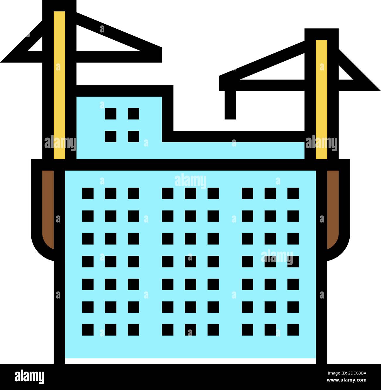 cranes building skyscraper color icon vector illustration Stock Vector ...