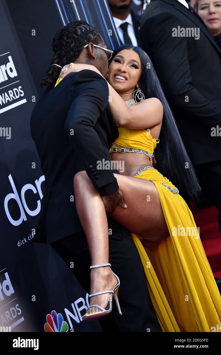 Offset and Cardi B attend the 2019 Billboard Music Awards at MGM Grand Garden Arena on May 1 2019 in Las Vegas Nevada. Photo by Lionel Hahn ABACAPRESS.COM Stock Photo Alamy