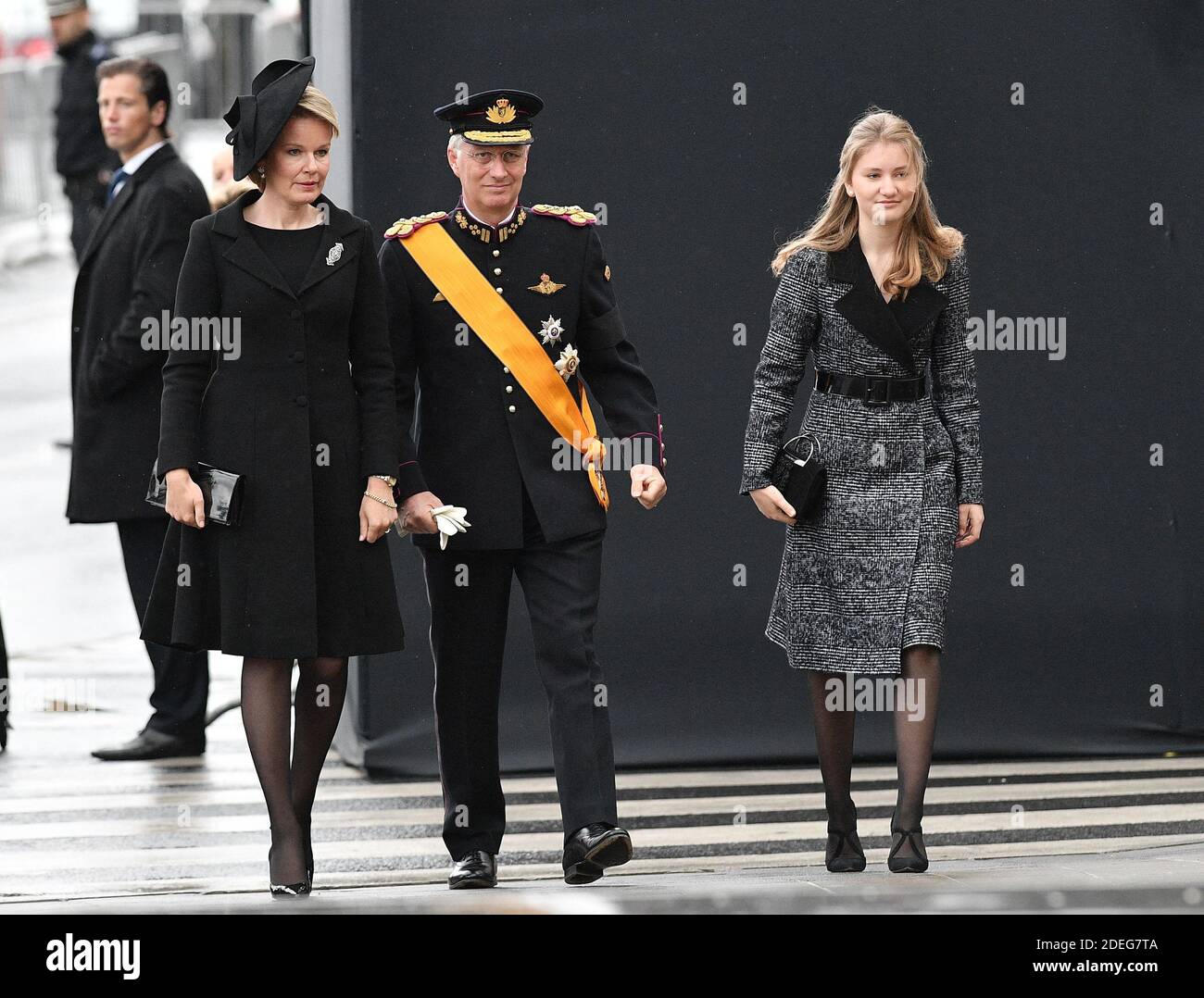King Philippe, the Queen Mathilde of the Belgians and Crown Princess Elisabeth of Belgium at the funeral of Grand Duke Jean of Luxembourg at Cathedral Notre-Dame of Luxembourg in Luxembourg City, Luxembourg on May 4, 2019. Grand Duke Jean of Luxembourg has died at 98, April 23, 2019. Photo by David Niviere/ABACAPRESS.COM Stock Photo