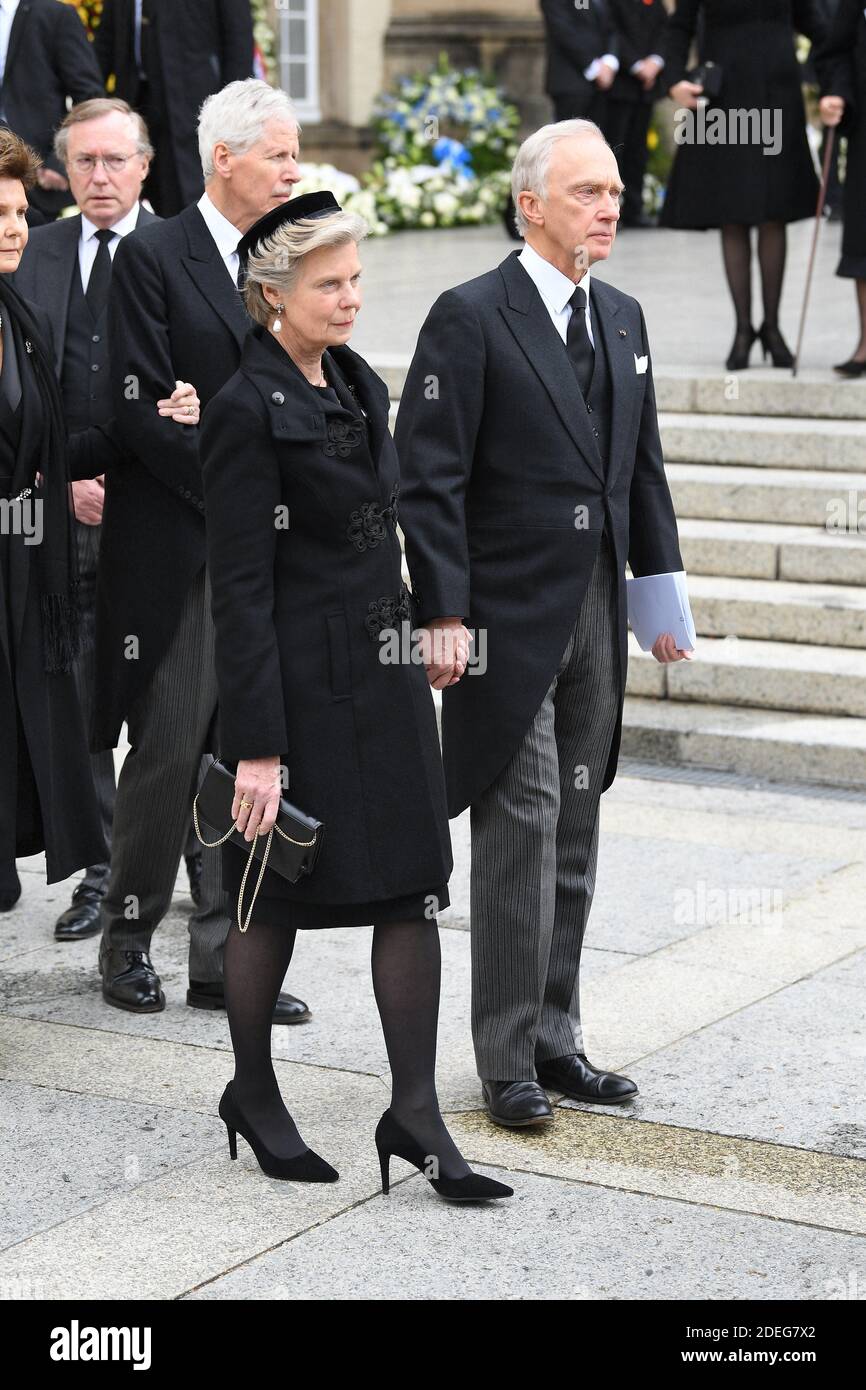 Archduchess Marie Astrid of Austria and Archduke Carl Christian of Austria at the funeral of Grand Duke Jean of Luxembourg at Cathedral Notre-Dame of Luxembourg in Luxembourg City, Luxembourg on May 4, 2019. Grand Duke Jean of Luxembourg has died at 98, April 23, 2019. Photo by David Niviere/ABACAPRESS.COM Stock Photo