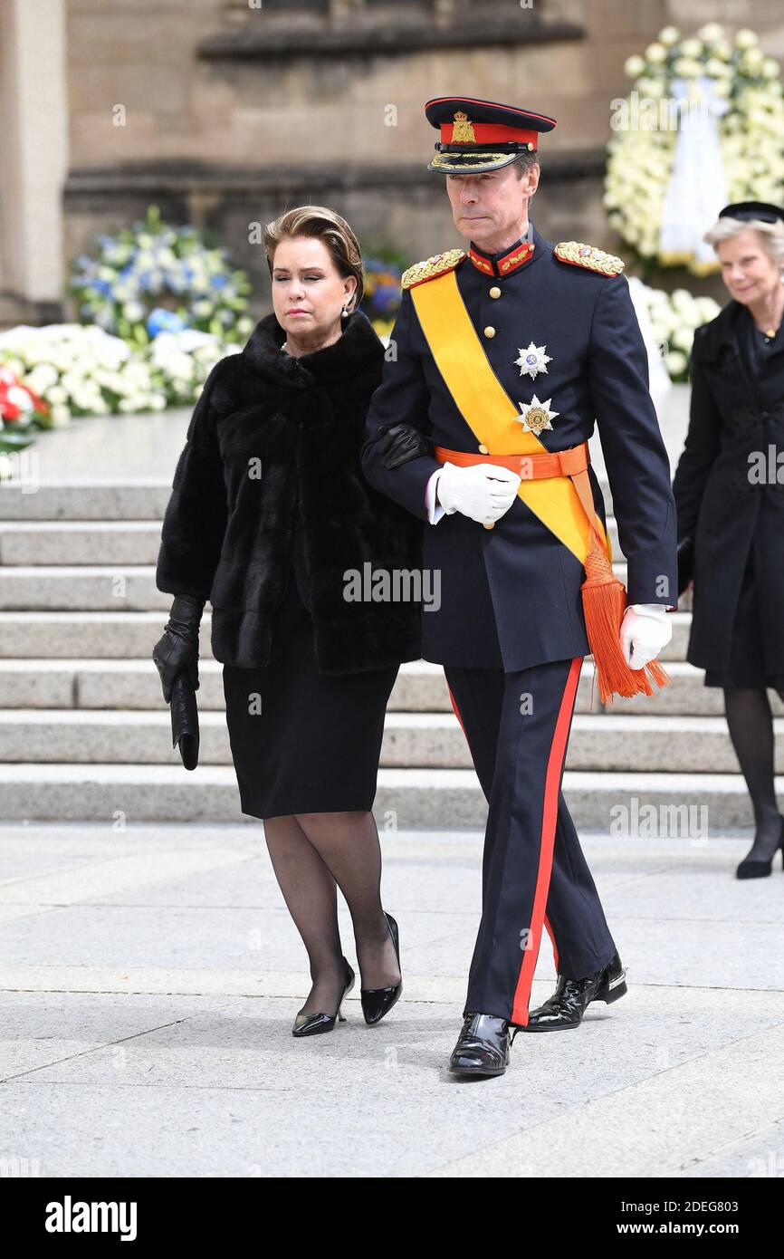 Henri, Grand Duke of Luxembourg and Maria Teresa, Grand Duchess of  Luxembourg at the funeral of Grand Duke Jean of Luxembourg at Cathedral  Notre-Dame of Luxembourg in Luxembourg City, Luxembourg on May
