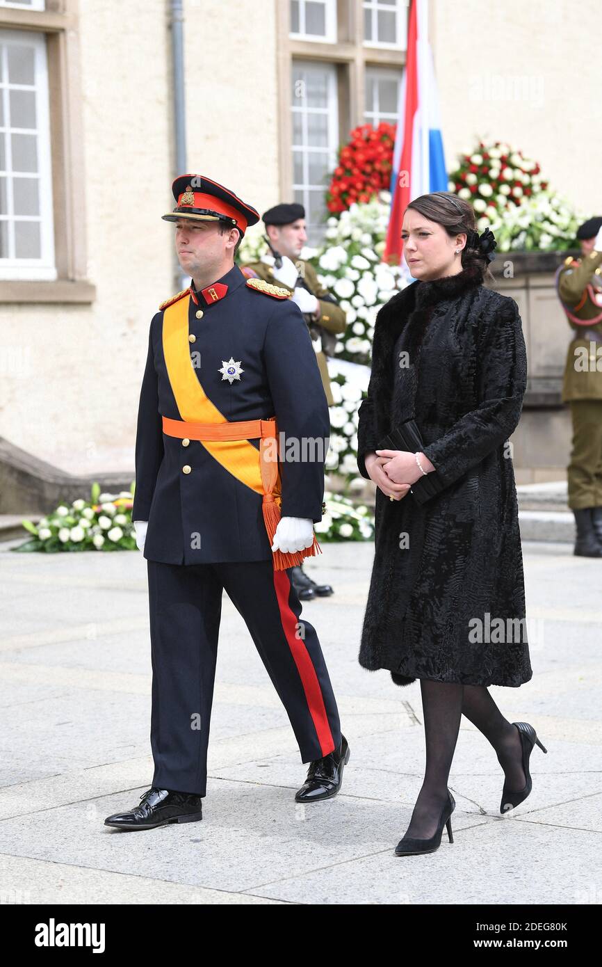 Princess Alexandra of Luxembourg and Prince Sébastien of Luxembourg at the  funeral of Grand Duke Jean of Luxembourg at Cathedral Notre-Dame of  Luxembourg in Luxembourg City, Luxembourg on May 4, 2019. Grand