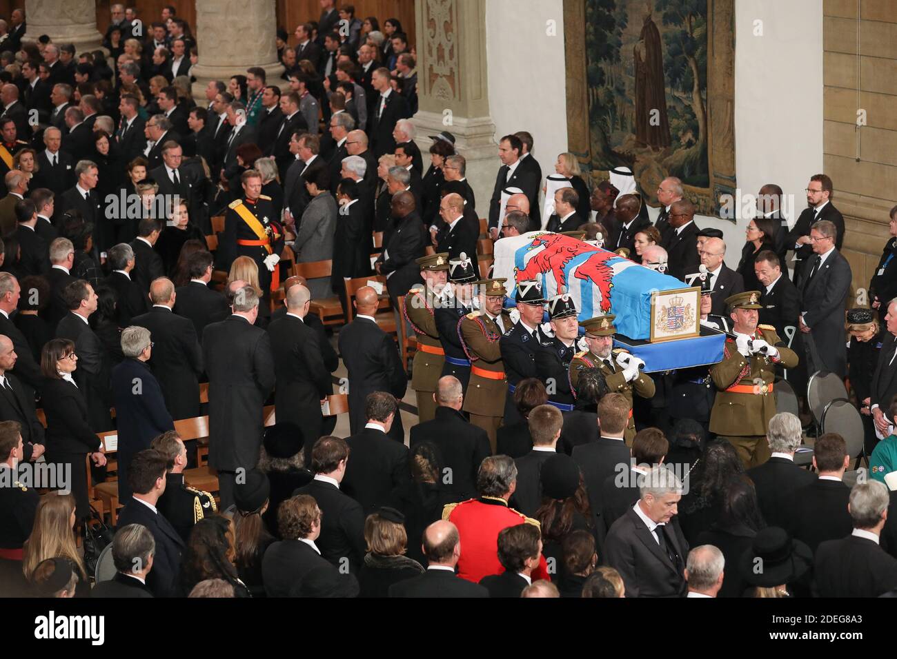 Royal family of Luxembourg at funeral of Grand Duke Jean of Luxembourg at Cathedral Notre-Dame of Luxembourg in Luxembourg City, Luxembourg on May 4, 2019. Photo by Guy Wolff/Luxemburger Wort/Pool/ABACAPRESS.COM Stock Photo