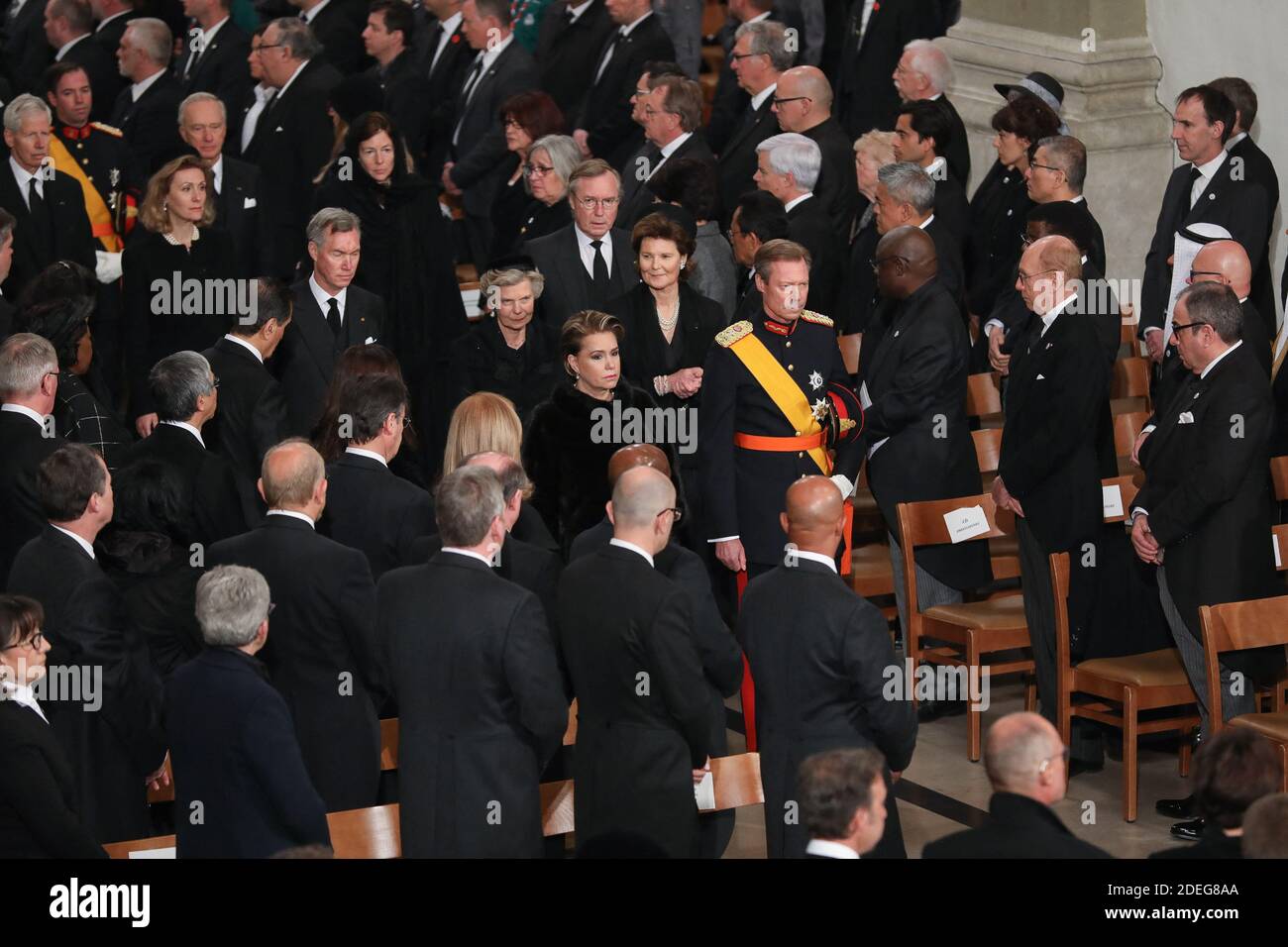 Royal family of Luxembourg at funeral of Grand Duke Jean of Luxembourg at Cathedral Notre-Dame of Luxembourg in Luxembourg City, Luxembourg on May 4, 2019. Photo by Guy Wolff/Luxemburger Wort/Pool/ABACAPRESS.COM Stock Photo