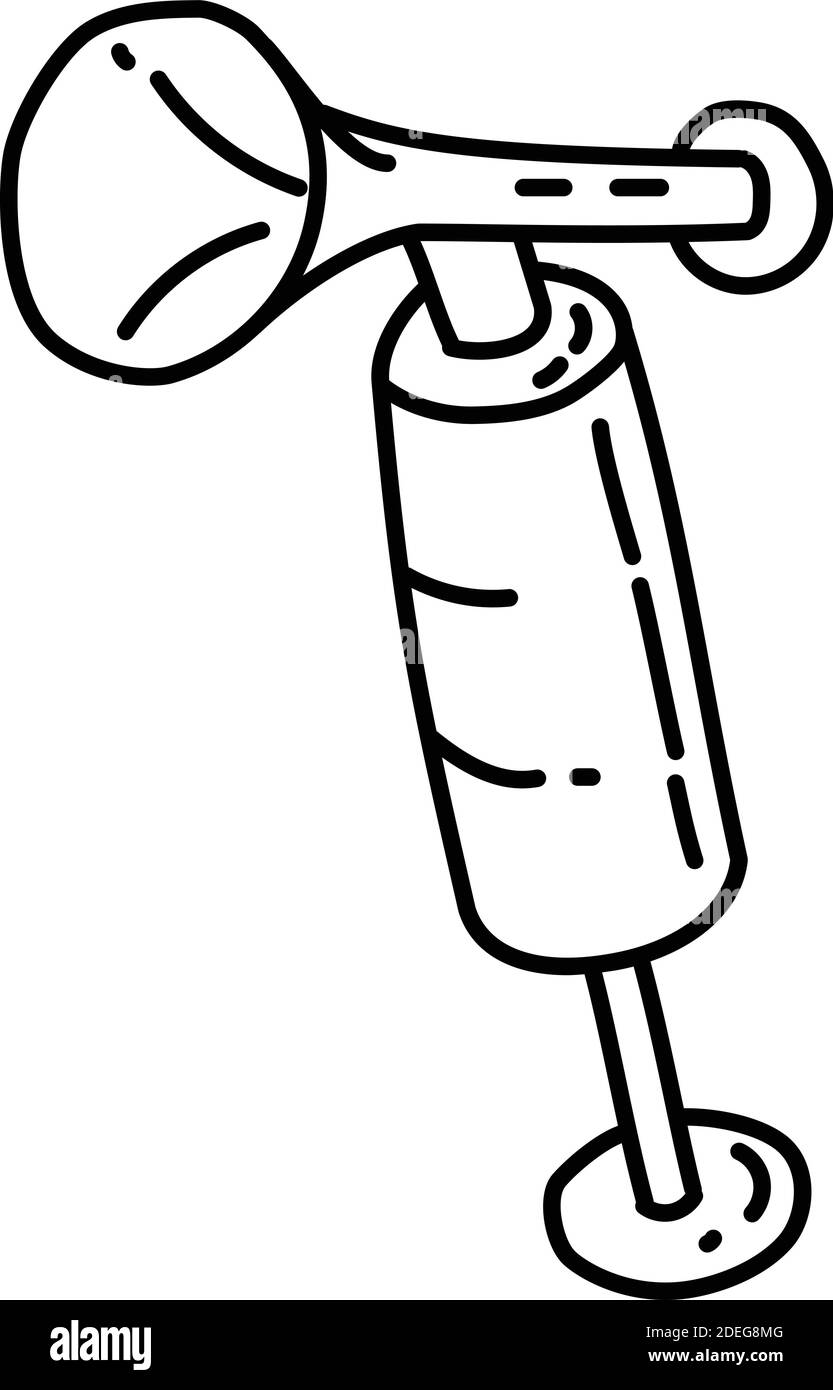 New Year Air Horn Hand Drawn Icon Set Vector Stock Vector Image & Art