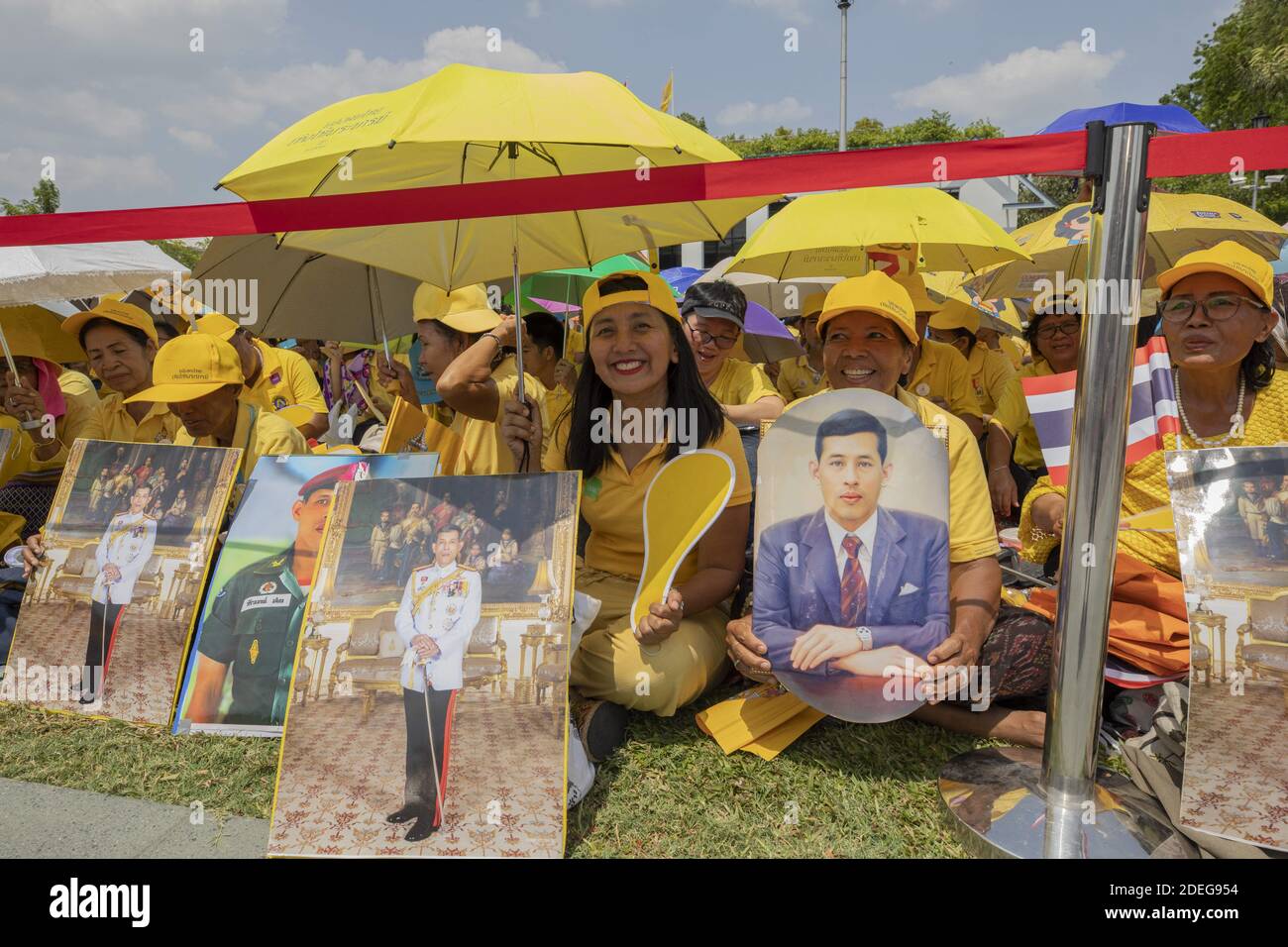 People wait for the speach of the King Rama X, His Majesty King Maha