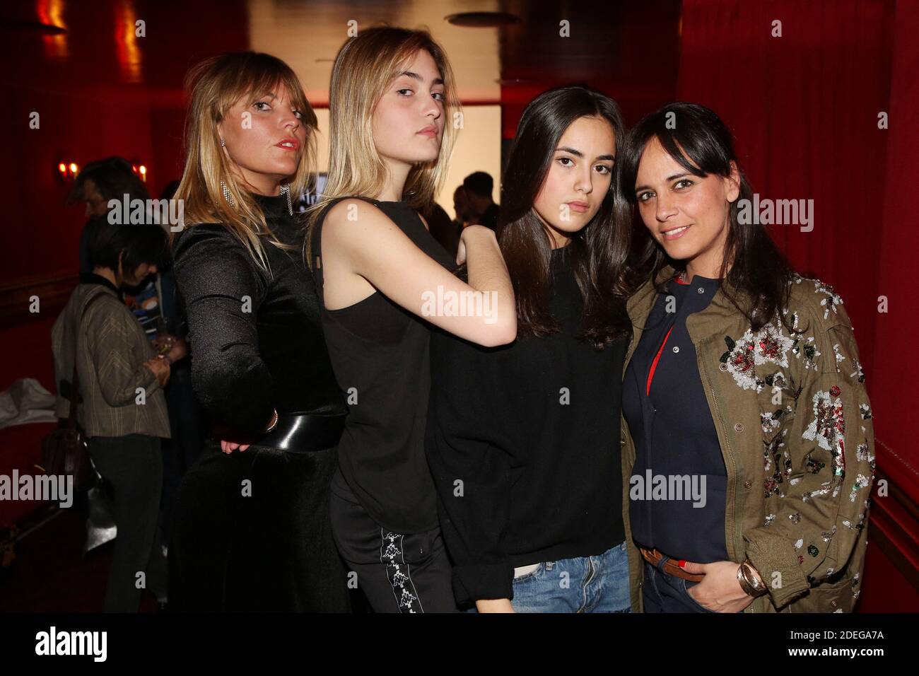 Justine Fraioli and her daughter Yasmine Fraioli and Laure Cohen (Koxie) and her daughter Ellie Cohen attending a party to celebrate Sandra Sisley birthday held at ''Le Roxy' in Paris, France on May 06, 2019. Photo by Jerome Domine/ABACAPRESS.COM Stock Photo