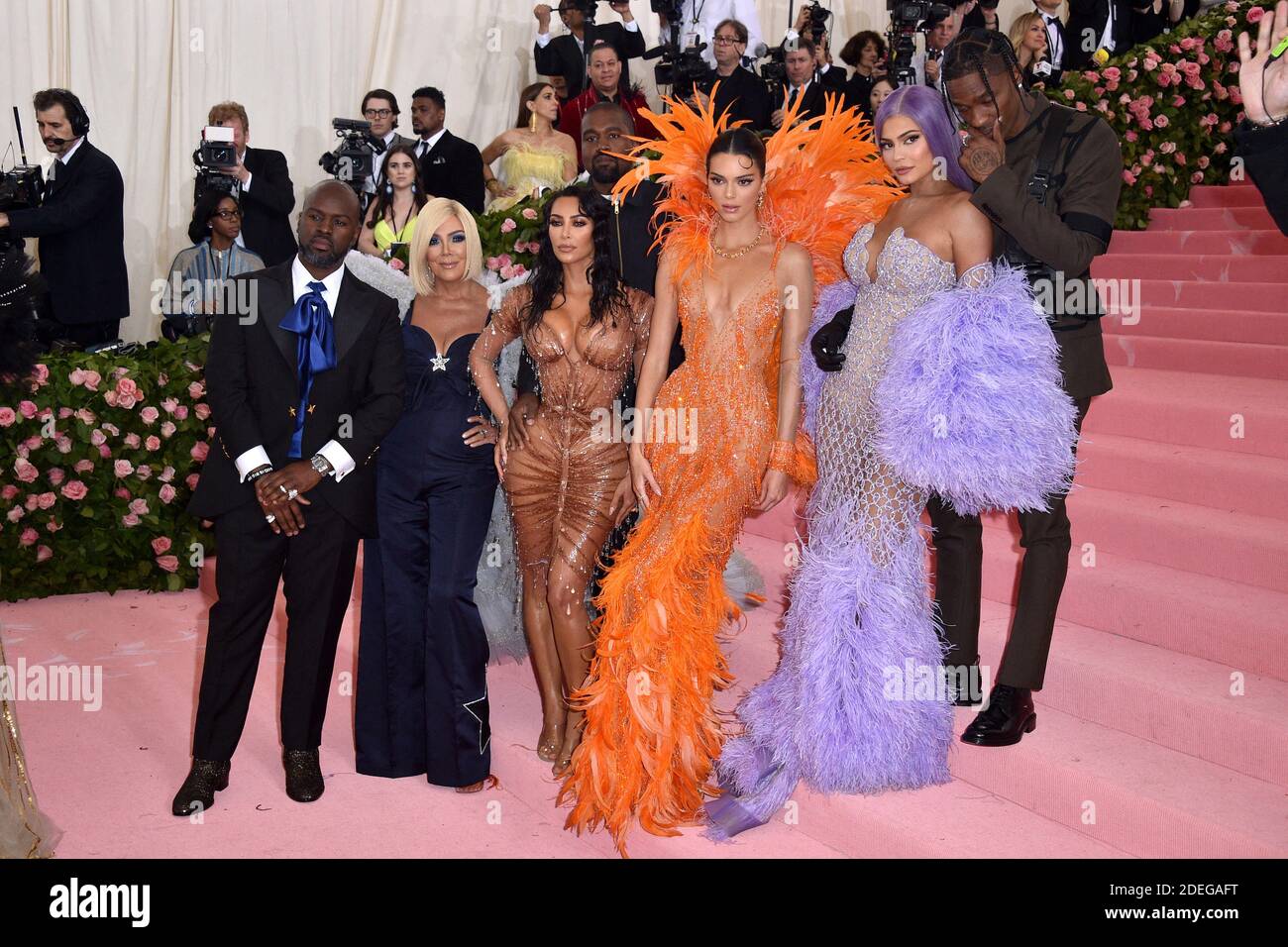 Corey Gamble, Kris Jenner, Kanye West, Kim Kardashian West, Kendall
