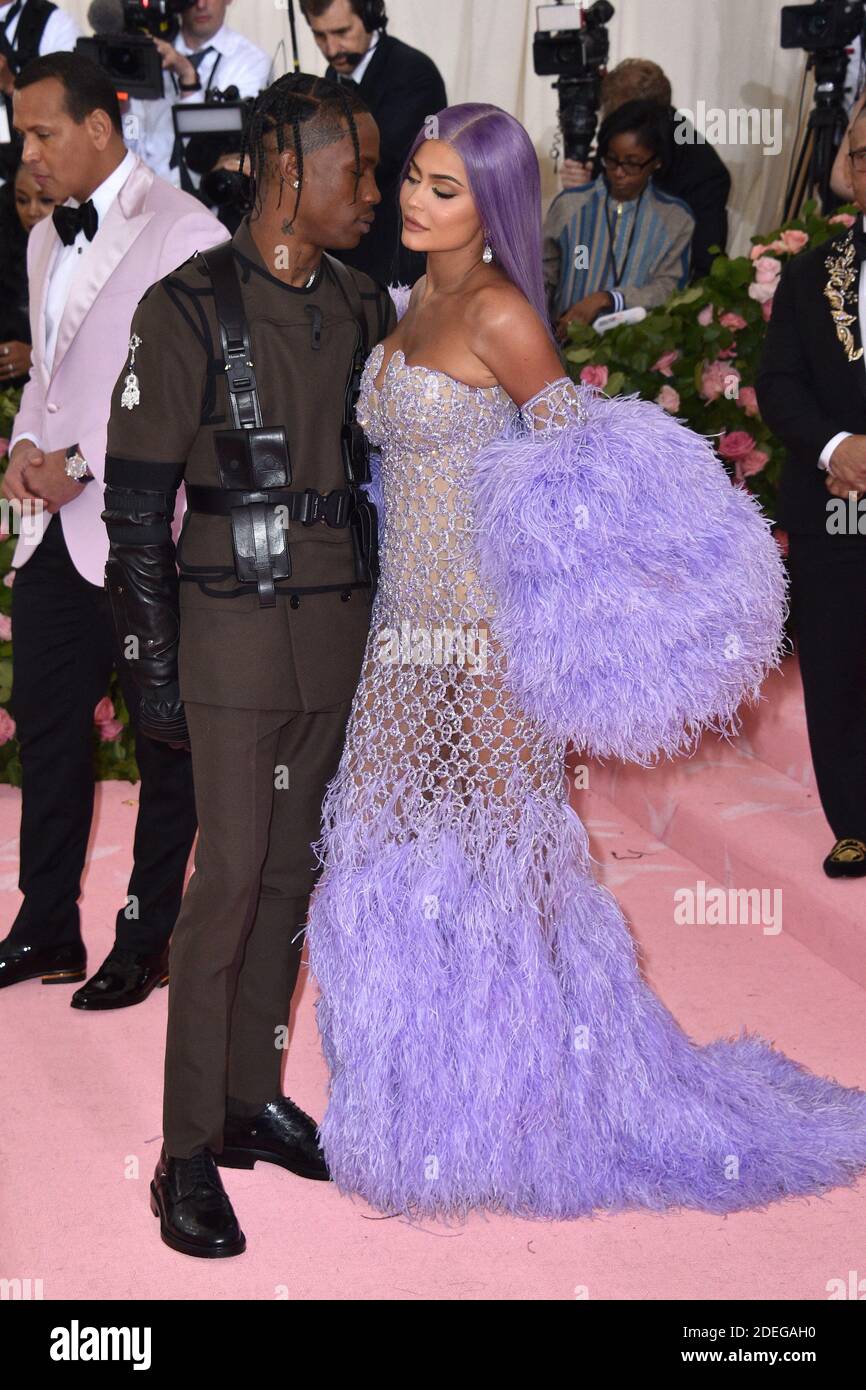 Kylie Jenner and Travis Scott attend The 2019 Met Gala Celebrating Camp Notes On Fashion at The