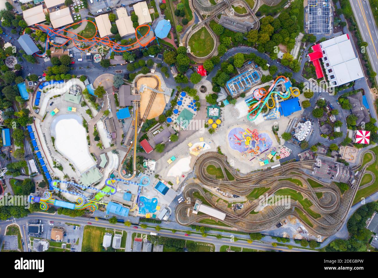 Aerial view of Hersheypark Amusement Park, Hershey, PA, USA Stock Photo ...