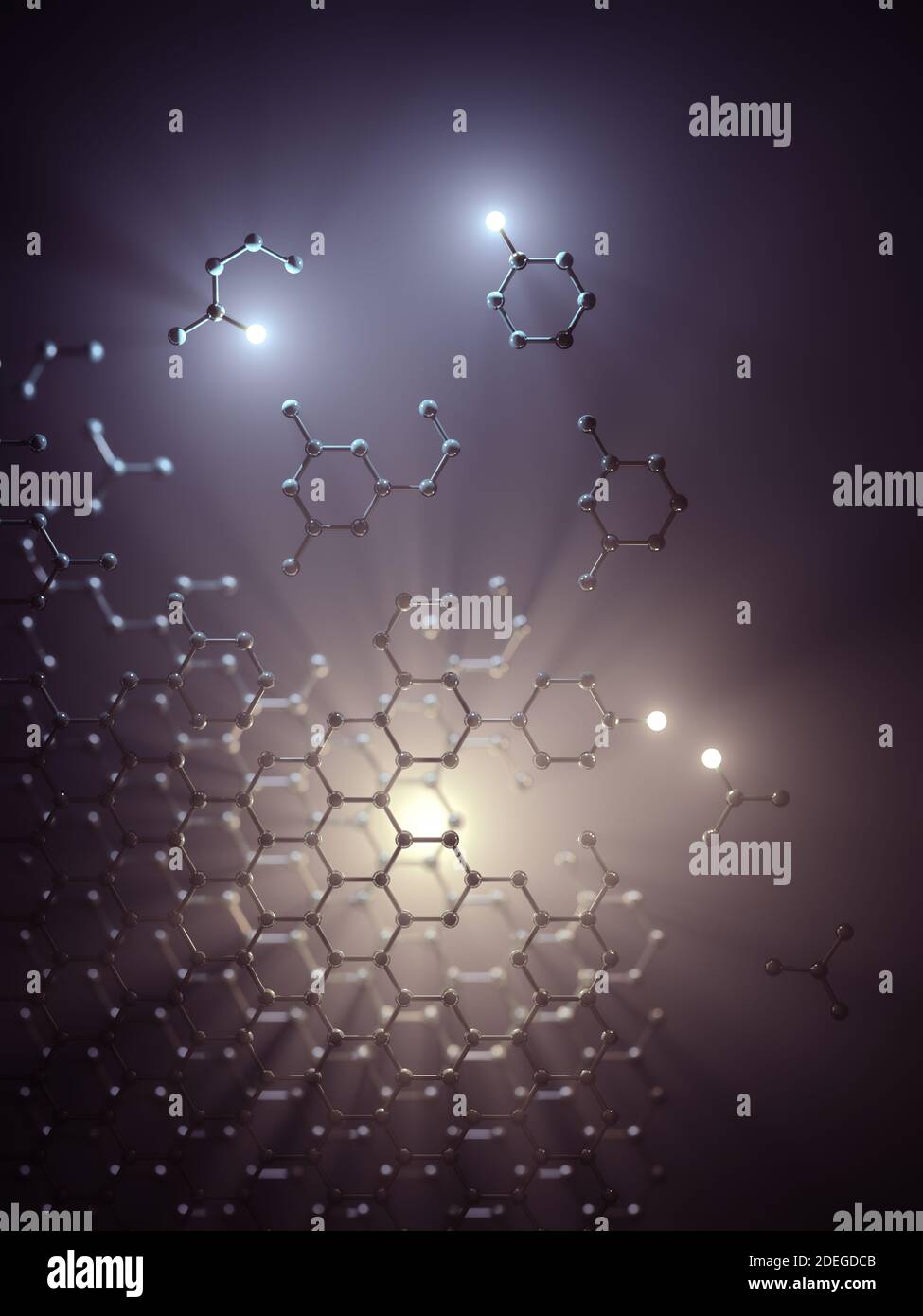 Biotechnology or biotech, genetic therapy. 3D illustration, concept of science and technology in the world of cells and microorganisms. Stock Photo