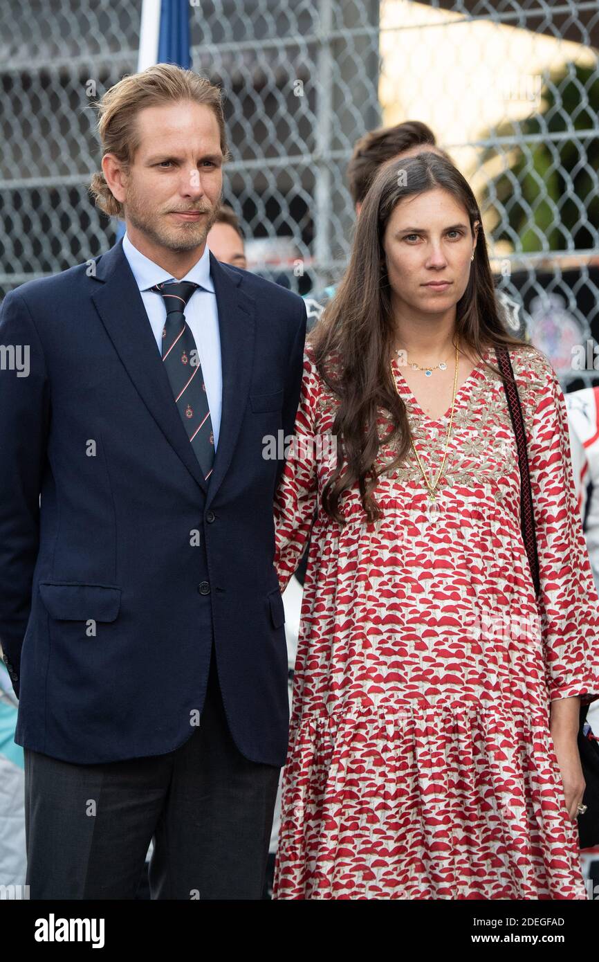 Andrea Casiraghi with his wife Tatiana Casiraghi attend The ABB FIA