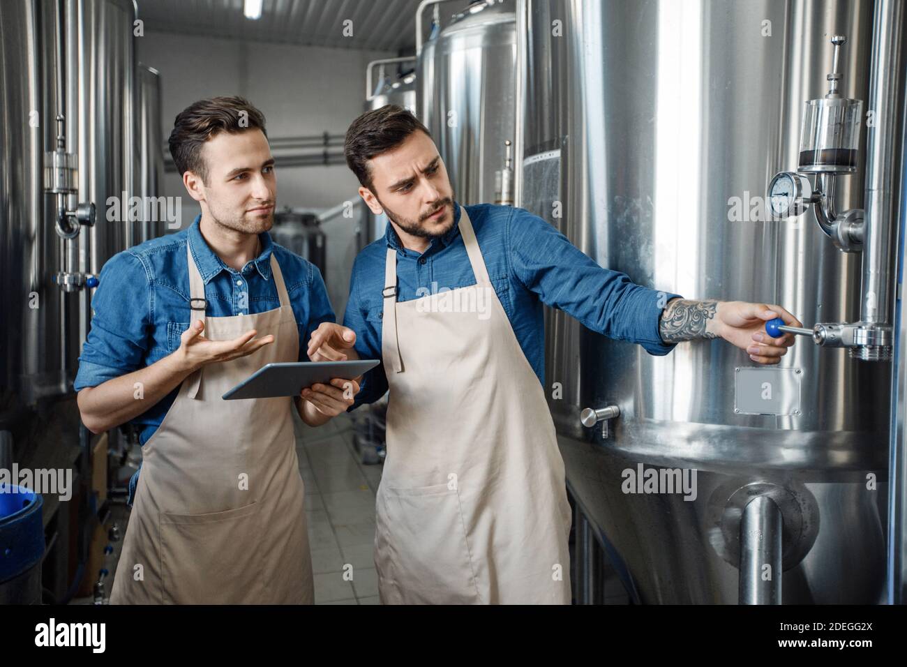 Data collection and management of boilers in brewery Stock Photo