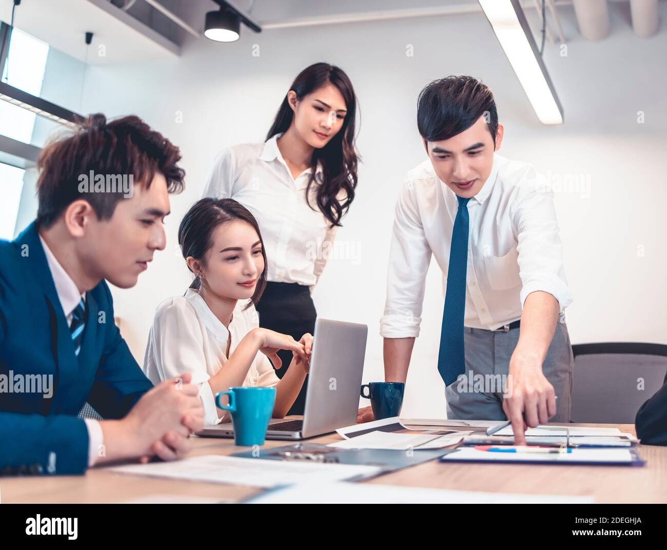 Corporate business team and manager in meeting Stock Photo