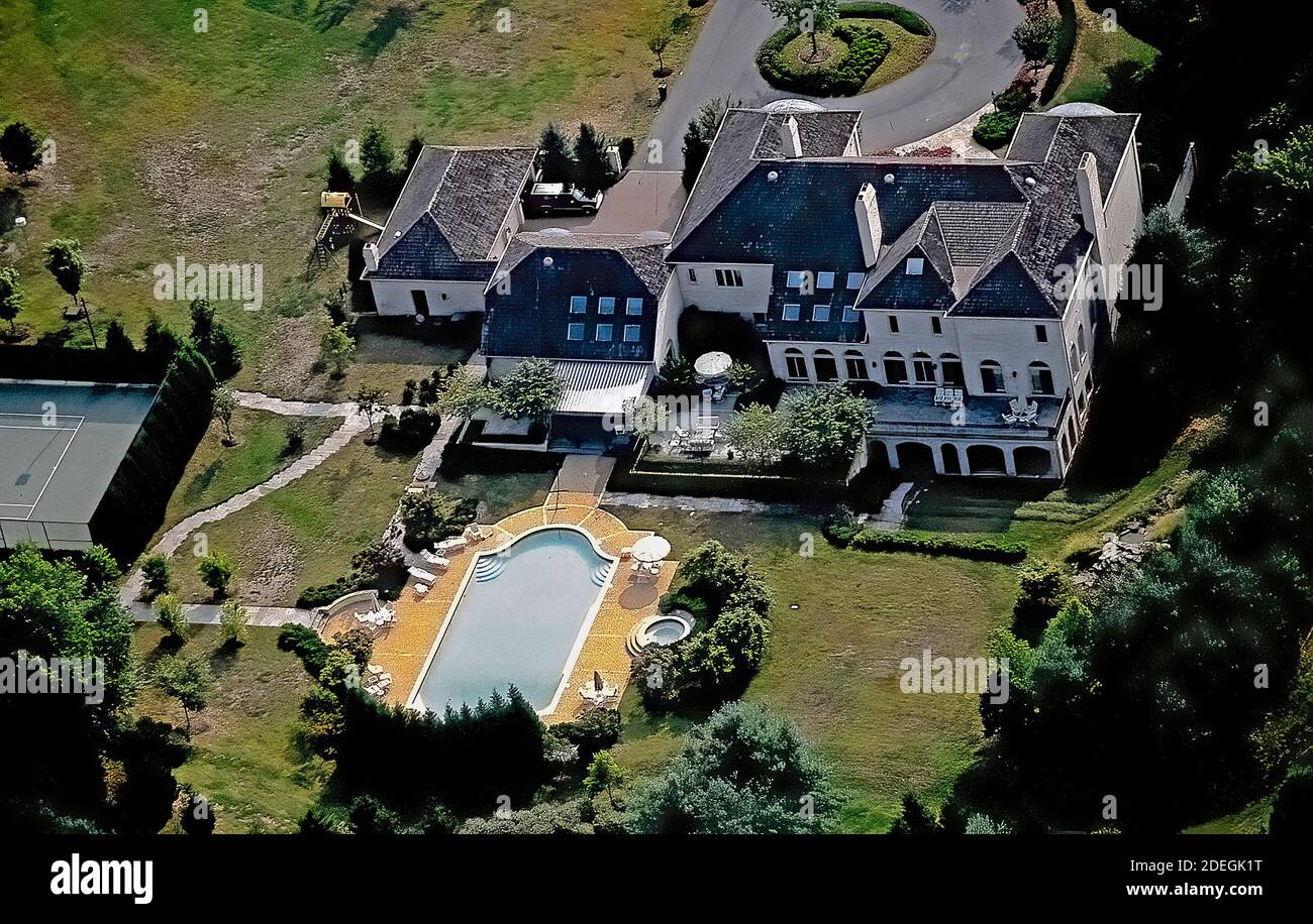 Potomac Maryland, USA, 1991 Aerial views of the estate home of Robert