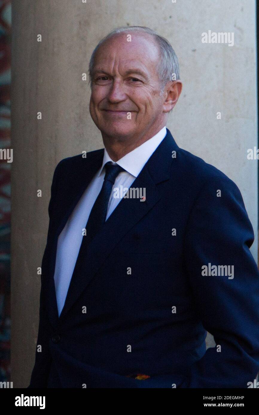 Arrives at the Elysee Palace CEO of L Oreal Jean-Paul Agon in Paris on May  15, 2019. French President and New Zealand's premier host other world  leaders and leading tech chiefs to