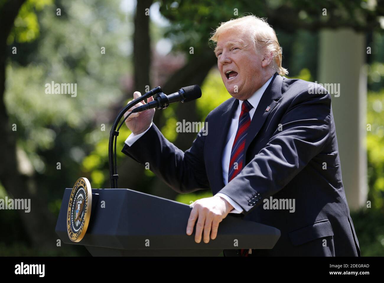 U.S. President Donald J. Trump makes remarks on immigration policy in ...