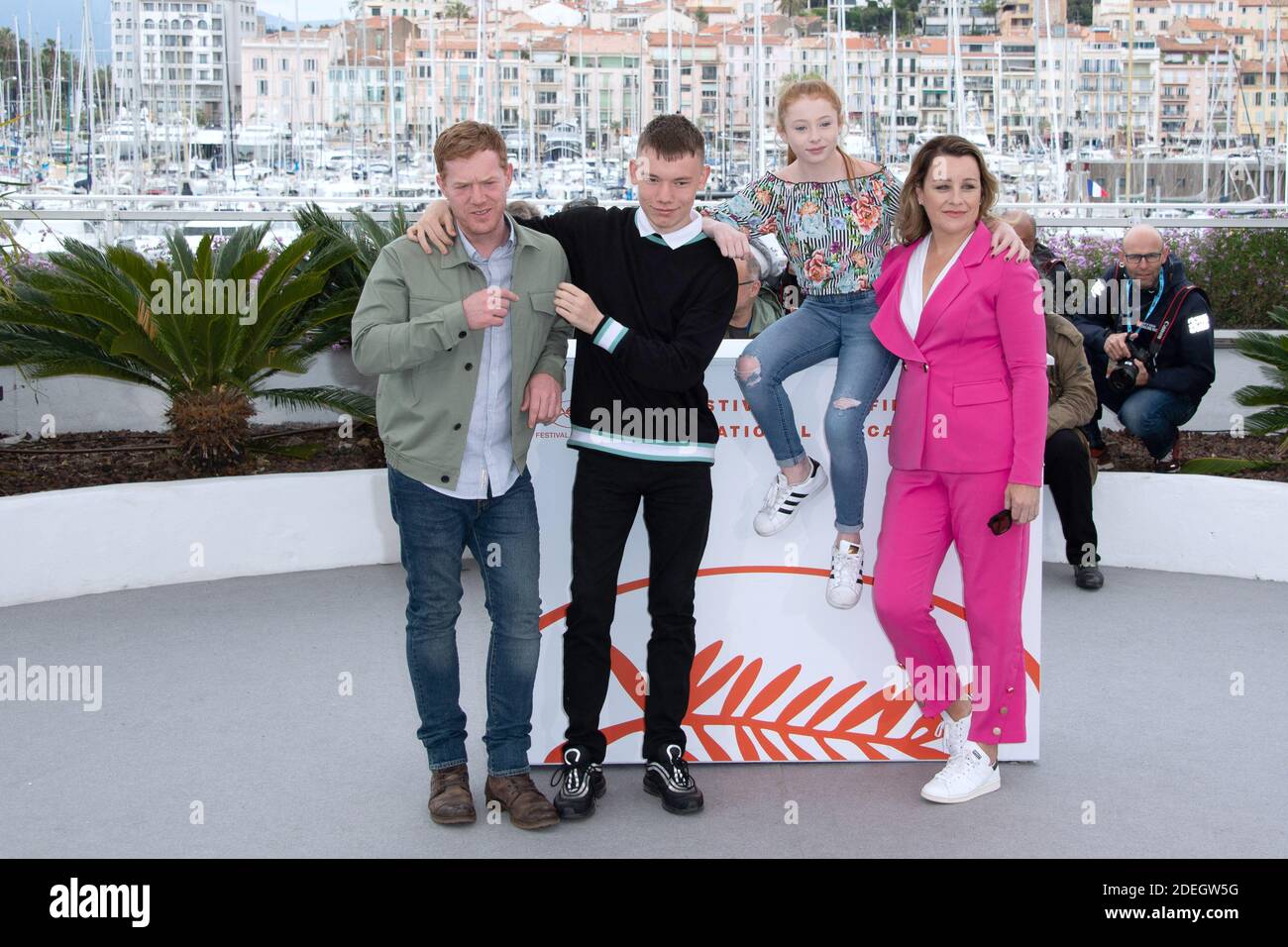 Kris Hitchen, Rhys Stone, Katie Proctor and Debbie Honeywood attending the Sorry We Missed You Photocall as part of the 72nd Cannes International Film Festival in Cannes, France on May 17, 2019. Photo by Aurore Marechal/ABACAPRESS.COM Stock Photo