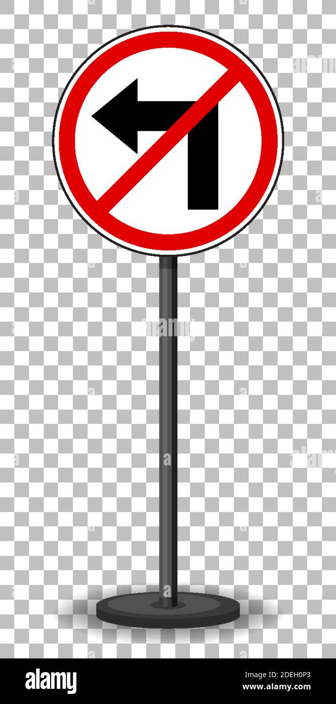 Red traffic sign on transparent background illustration Stock Vector