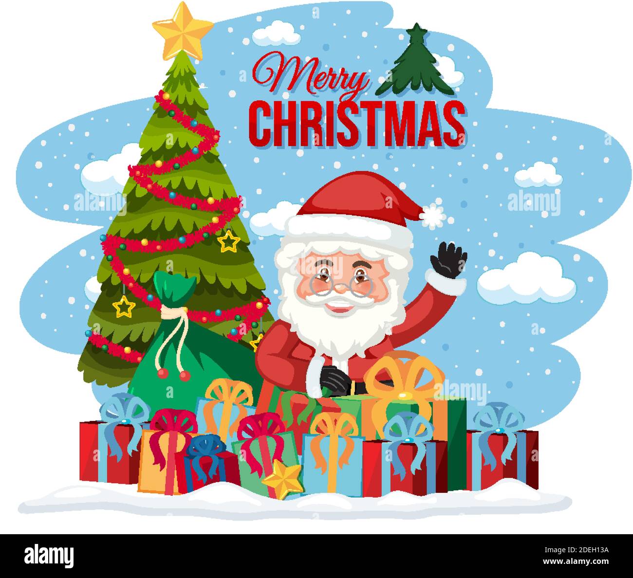 Isolated Merry Christmas banner illustration Stock Vector Image & Art ...