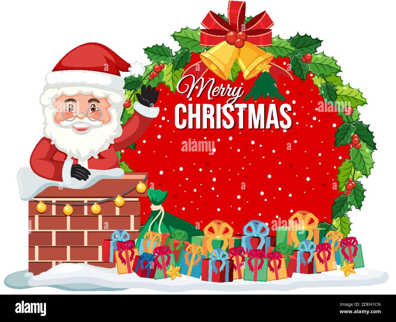 Isolated Merry Christmas banner illustration Stock Vector Image & Art ...