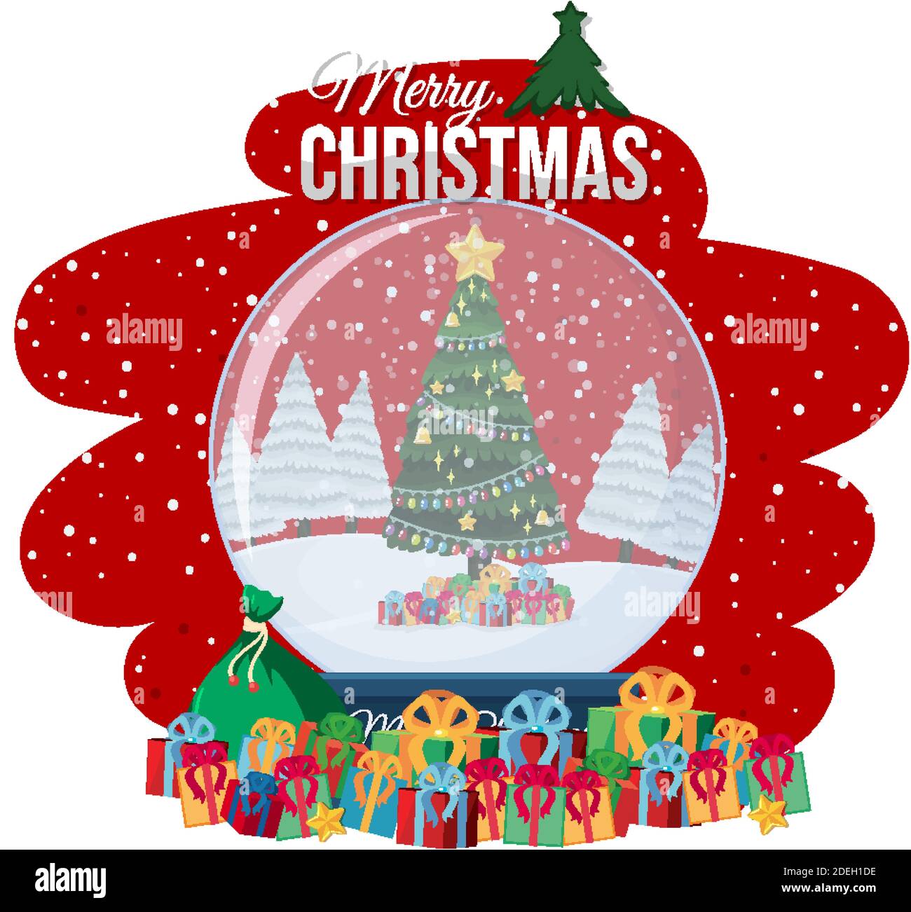 Isolated Merry Christmas banner illustration Stock Vector Image & Art ...