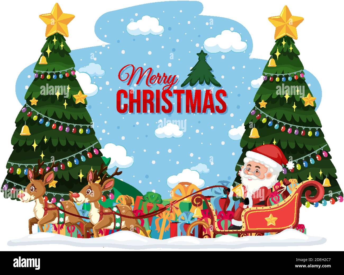 Isolated Merry Christmas banner illustration Stock Vector Image & Art ...