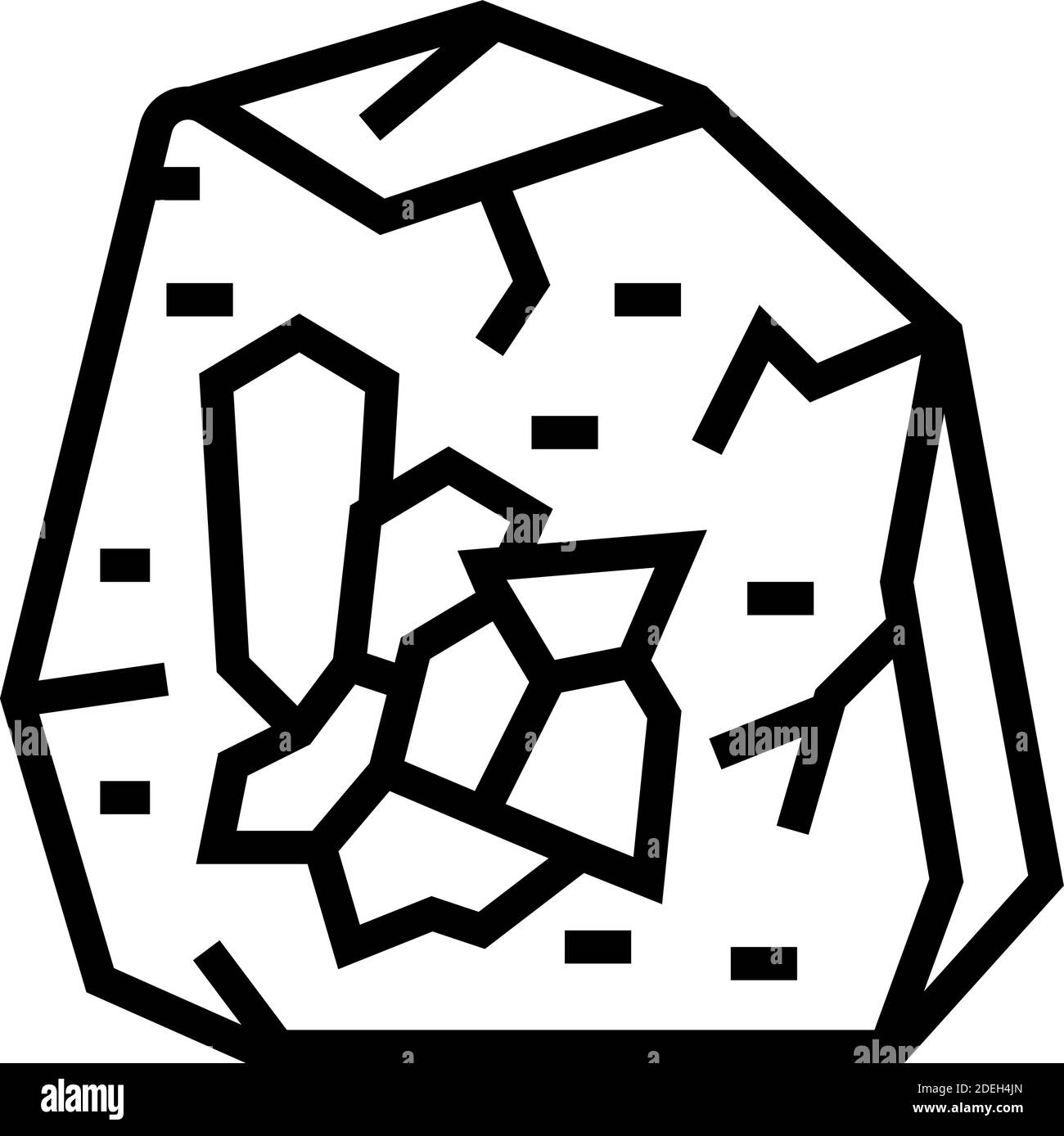 minerals in stone line icon vector illustration Stock Vector Image ...