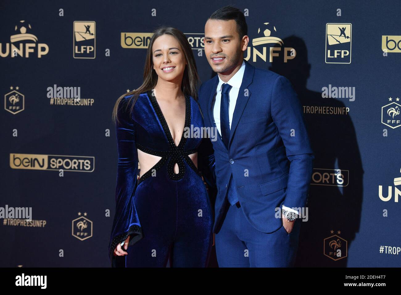Mohamed Bouhafsi and his girlfriend attending the ceremony for the UNFP