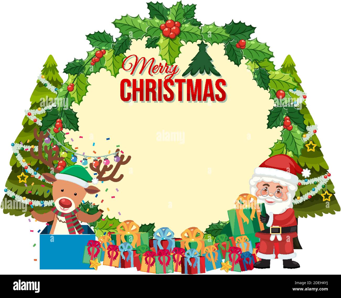 Isolated Merry Christmas banner illustration Stock Vector Image & Art ...