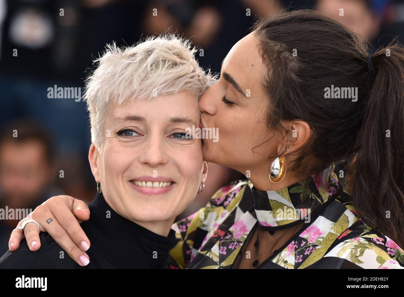 Jeanne Added and Camelia Jordana attend the photocall for "Haut Les