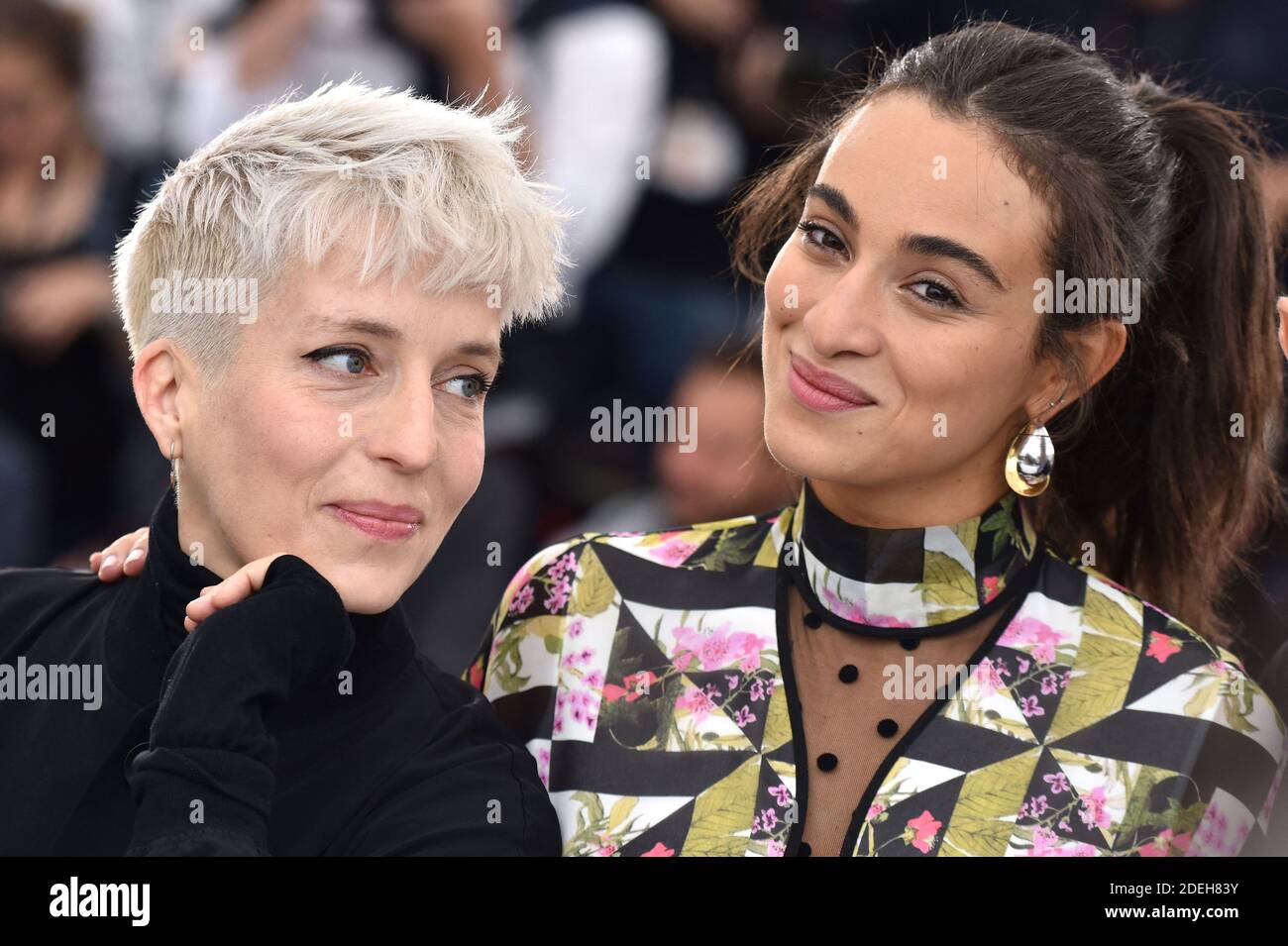 Jeanne Added and Camelia Jordana attend the photocall for "Haut Les