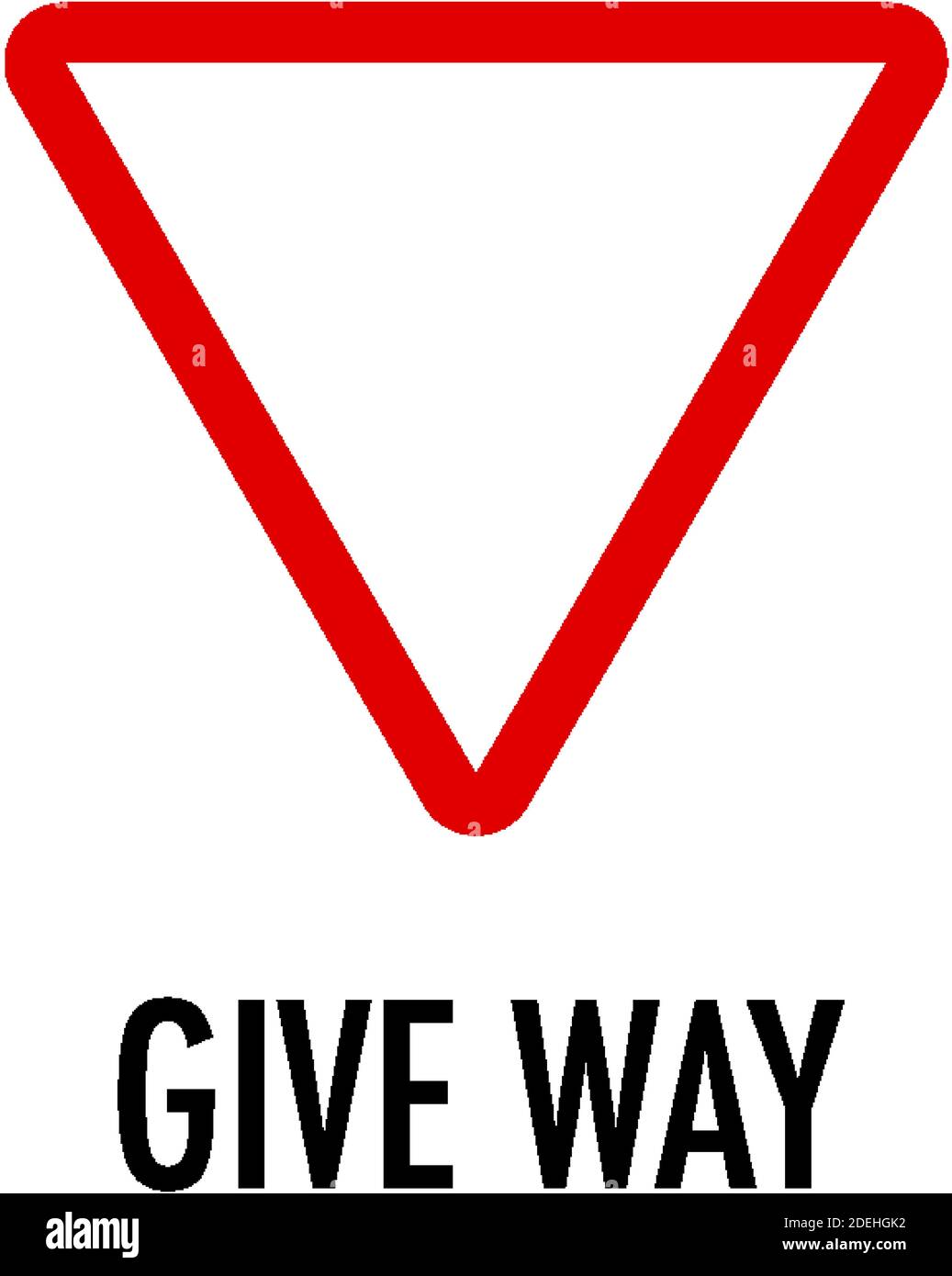 Give way sign on white background illustration Stock Vector Image & Art Alamy