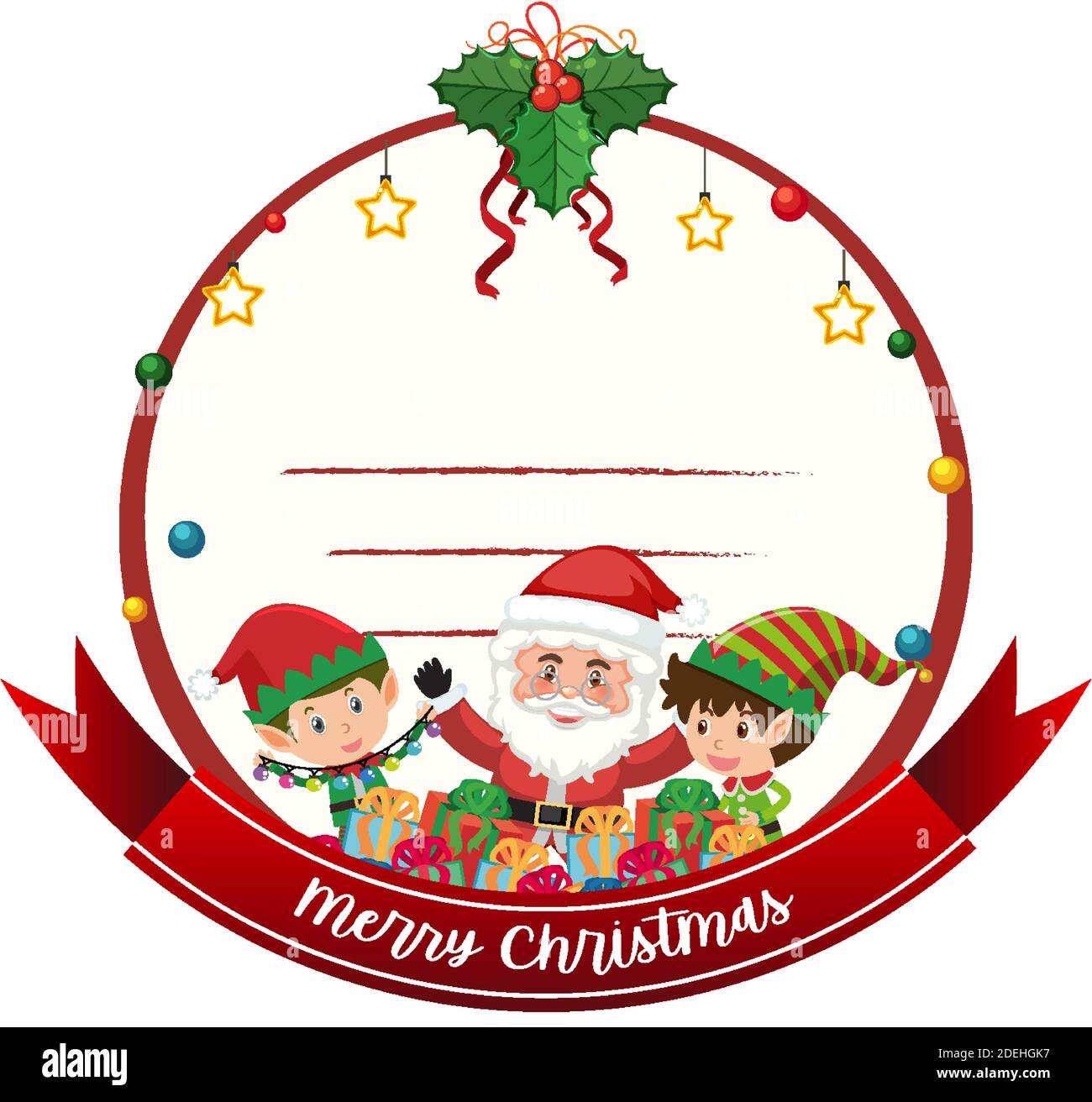 Blank Merry Christmas card template illustration Stock Vector Image ...