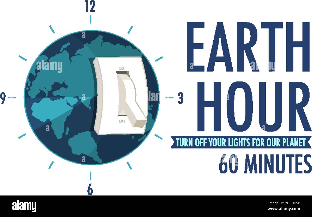 Earth Hour campaign poster or banner turn off your lights for our