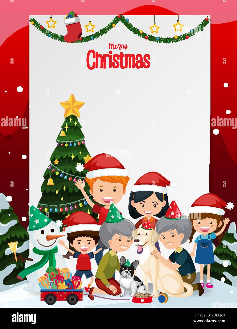 Blank Xmas frame template illustration Stock Vector Image & Art - Alamy